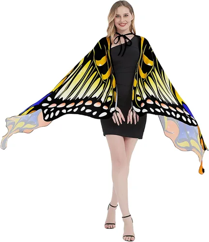 Vista 3 de Butterfly Wings for Women Adult Large Fairy Cape Halloween Dancing Festival Costume