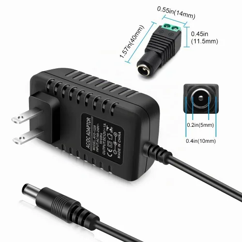 Vista 6 de Fuente de alimentación LED de 12 V 1 A, fuente de alimentación de adaptador de CA de 12 W, transformador de 100-240 V CA a 12 V CC, fuente