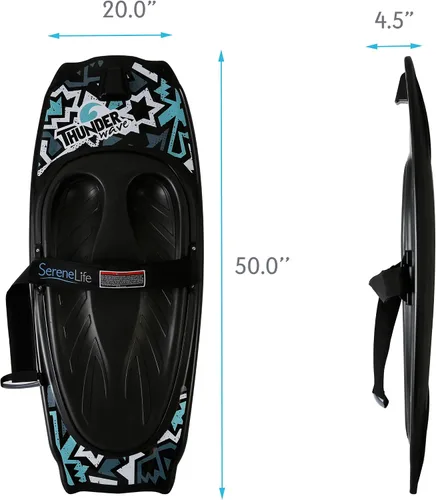 Vista 3 de SereneLife Rodillera deportiva acuática con gancho para niños y adultos, rodillera con correa para navegación, negro/azul y Airhead Kwik-Connect