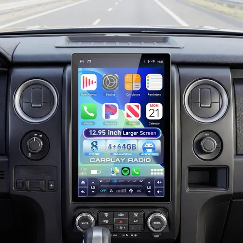 Vista 10 de Radio de coche 8 Core 4G+64G F150 2013-2014, pantalla IPS de 12.1 pulgadas, estéreo Tesla Style F150 con Android 15 Pronóstico meteorológico