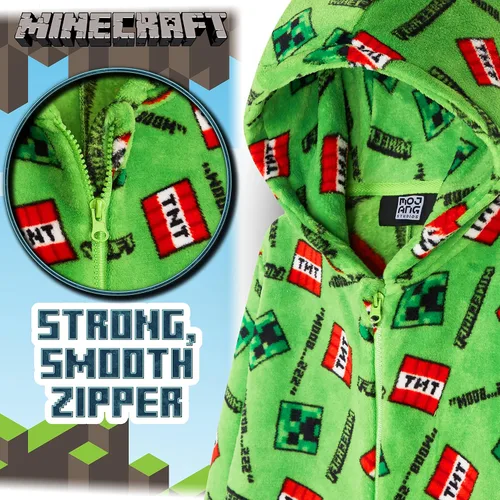 Vista 5 de Minecraft Pyjama For Boys, Kids Pyjamas All in One, Super Soft Hooded Pyjamas, Gifts For Gamers Boys Girls