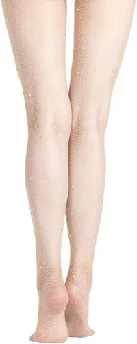 Vista 2 de Medias de red para mujer, medias brillantes con diamantes de imitación