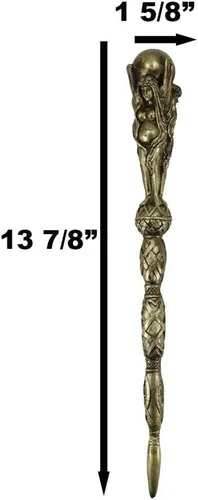 Vista 7 de Ebros Oculto Wicca Triple Diosa Madre Doncella Crone en la Luna Sagrada Varita Cosplay Varitas Decorativas Magia Hechizos Hechizos Hechizos Brujería