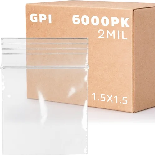 Vista 46 de GPI - Bolsas pequeñas con cremallera de 1 x 1 pulgada, bolsas de plástico transparente con cierre para joyas, 2 mil de grosor, con cierre superior