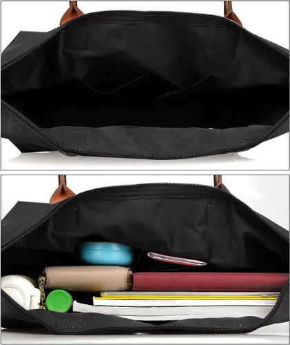 Vista 3 de NOTAG Bolsas de mano de nailon para mujer, impermeables, grandes bolsas de trabajo, bolso de hombro para compras