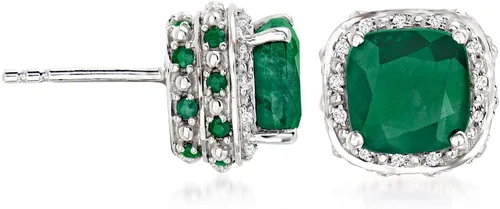 Vista 3 de Ross-Simons Gemstone and 10 ct tw White Topaz Stud Earrings in Sterling Silver