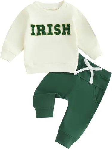 Vista 10 de Conjunto para Bebé Niña Niño del Día de San Patricio con Trébol, Sudadera de Manga Larga, Pantalones con Encanto, Conjunto Infantil Azul (Rabbit)