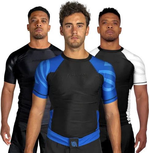 Vista 10 de Sanabul Esencial manga corta Rash Guard MMA BJJ Wrestling Grappling Jiu Jitsu