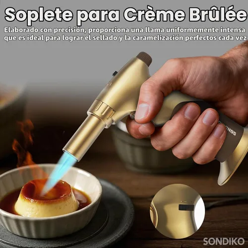 Vista 4 de Sondiko - Encendedor de butano de llama de doble