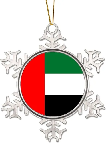Vista 11 de Bandera nacional de peltre copo de nieve adornos de Navidad de China Taiwán bandera adornos para árbol de Navidad, decoración colgante de metal