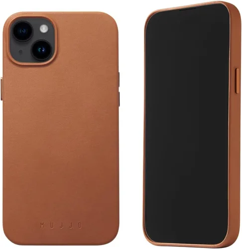 Vista 13 de Mujjo Funda completa de cuero para iPhone 15 Plus, iPhone 14 Plus con MagSafe (negro)