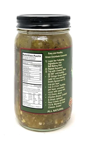 Vista 3 de Ol' Gringo Chile Company Salsa verde de chile suave, 16 onzas