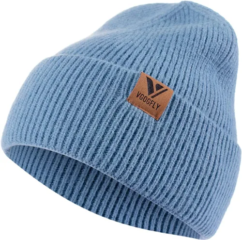Vista 23 de Vgogfly Gorro de invierno para hombre, gorro de punto holgado con forro cálido para hombre, gorro de invierno con rayas para mujer Negro