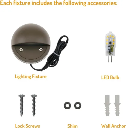 Vista 2 de Lumina Lighting® Luces de cubierta de paisaje de 2 W (paquete de 12) luces de bajo voltaje impermeables – Iluminación de patio al aire libre 12V