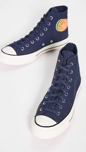 Vista 2 de Converse Heart of Shanghai Chuck 70 High Tenis para hombre, color obsidianaverde cítricogarza, azul, talla 10 M de EE. UU, Azul