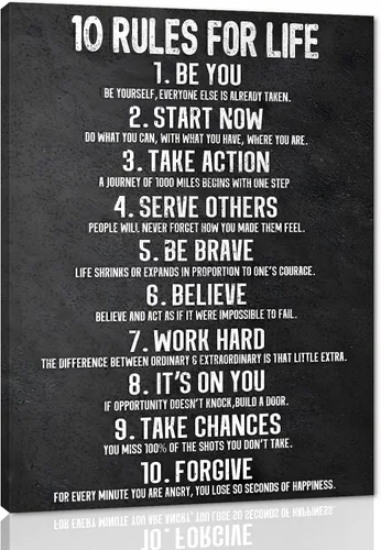 Vista 12 de Arte de pared motivacional Zero Talent Required - Póster de 10 claves del éxito, impresiones con citas positivas, decoración inspiradora de pared