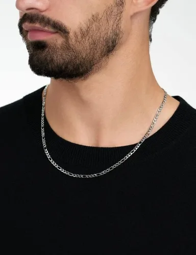 Vista 2 de 925 Sterling Silver FigaroCuban Chain Necklace for Men Diamond Cut Silver Link Chain for Women 16-30 Inches