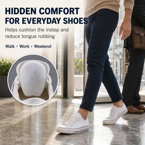 Vista 7 de 3 pares de almohadillas de fieltro medianas para lengua de zapatos sueltos y mocasines
