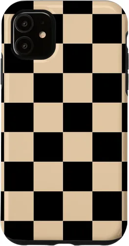 Vista 8 de Funda neutra clásica minimalista con patrón beige a cuadros para iPhone 17