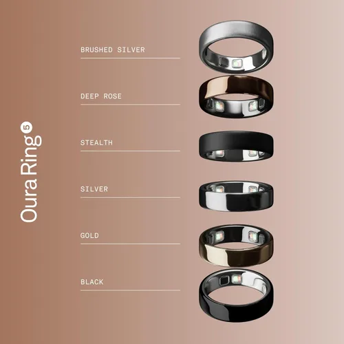Vista 19 de Oura Ring 5 Smart Wearable - Negro - Talla 6 - Rastreador de fitness