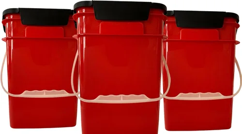 Vista 17 de House Naturals Cubo cuadrado de grado alimenticio de 4 galones con asas de plástico y tapa (paquete de 3) recipientes fabricados en Estados Unidos