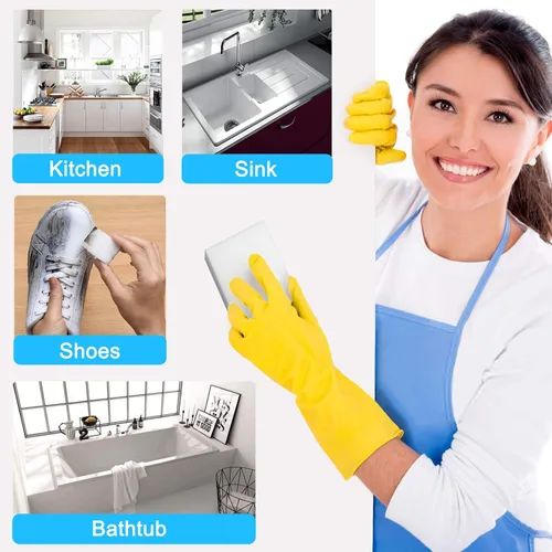 Vista 7 de Paquete de 100 esponjas mágicas para limpieza, esponja de melamina reutilizable de primera calidad, almohadillas de limpieza de espuma para platos