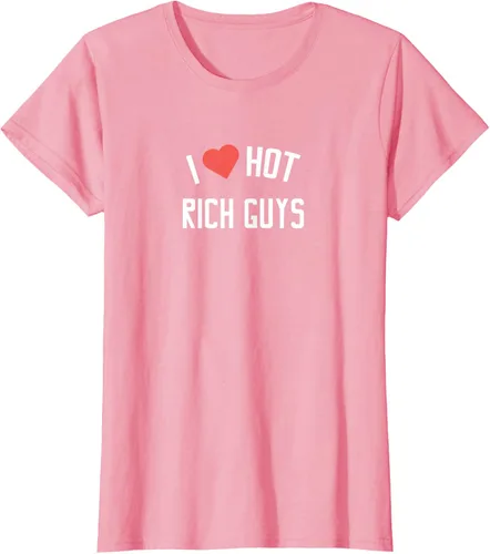 Vista 11 de RICH GUYS - Camiseta con texto en inglés "I LOVE HOT RICH GUYS
