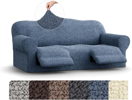 Vista 10 de PAULATO BY GA.I.CO. Mille Righe Collection funda para sofá reclinable, funda de tela de poliéster suave, 1 pieza, elástica, ajustable, protección