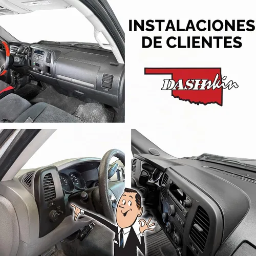 Vista 9 de DashSkin Cubierta Tapa de Tablero Moldeada de Una Pieza Compatible con Silverado Sierra 2007-2013 con Tableros de Doble Guantera en Negro Ébano