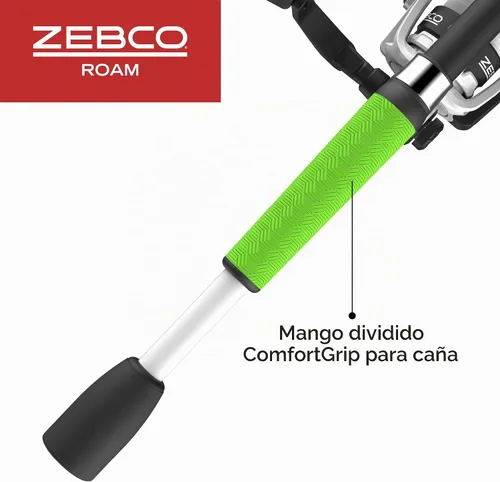 Vista 6 de Zebco Roam - Combo de carrete giratorio y caña de pescar, caña de fibra de vidrio de 6 pies, mango Split ComfortGrip, pomo de mango Soft-Touch