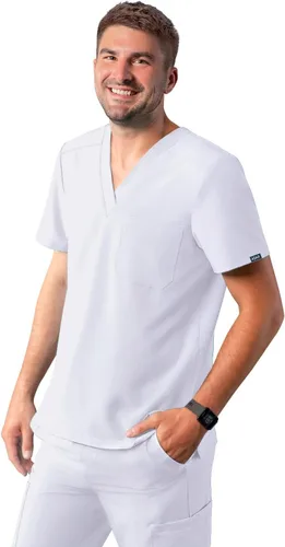 Vista 18 de Adar Addition Scrubs para hombre - Camiseta médica clásica con cuello en V Negro