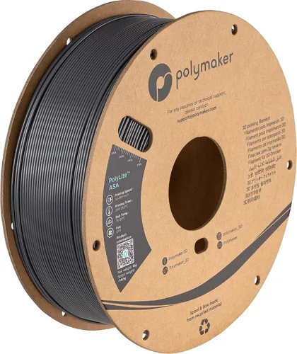 Vista 30 de Polymaker Filamento ASA de 0.07 in, negro, 2.2 lbs, resistente a los rayos 4.370 – 0.07 in negro (código hexagonal: #17161a)