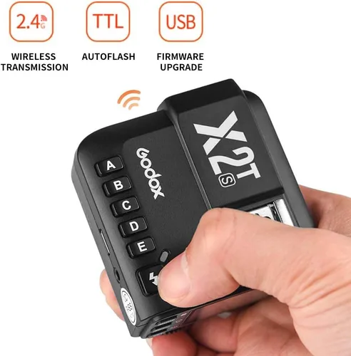 Vista 2 de Godox Disparador de flash inalámbrico X2T-S 2.4G TTL con 2X X1R-S controlador receptor compatible con Sony, función TTL, control de aplicación