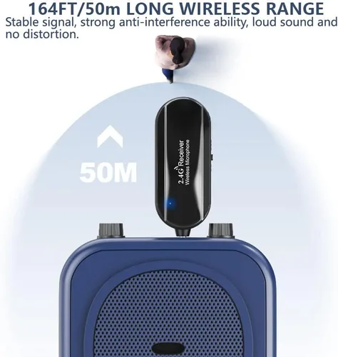 Vista 4 de VOVIGGOL Auriculares de micrófono inalámbrico, 2.4 GHz, rango de 160 pies, carga dual tipo C, efectos de reverberación de etapa 3D, compatibles