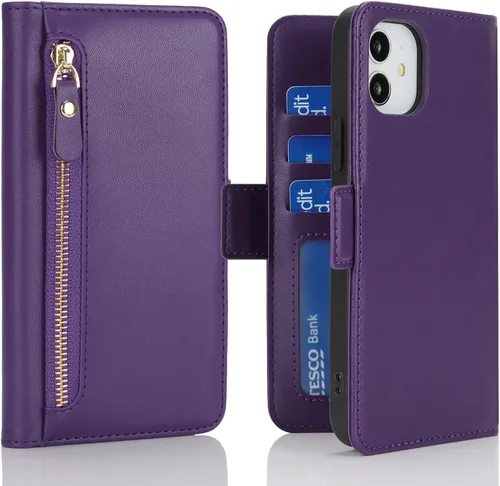 Vista 20 de Havaya Funda para iPhone 12 y 12 Pro compatible con cartera MagSafe con tarjetero - Funda magnética desmontable 2 en 1 - Ranuras para tarjetas