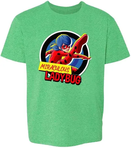 Vista 2 de Pop Threads Miraculous Ladybug Hero Kick Comic Graphic T-Shirt Kids T-Shirt Niño pequeño Negro