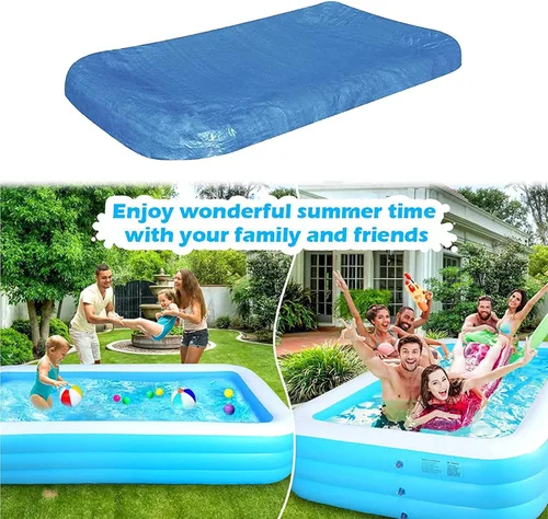 Vista 7 de Cubierta rectangular para piscina, cubiertas de piscina sobre el suelo, cubierta inflable para centros de natación, tamaño 120 x 72 pulgadas