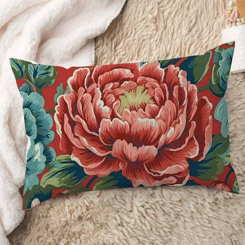 Vista 7 de ArogGeld Fundas de cojín de estilo chinoiserie, diseño de flores y pájaros, color rosa rubor, diseño de animales de pavo real, jardín asiático