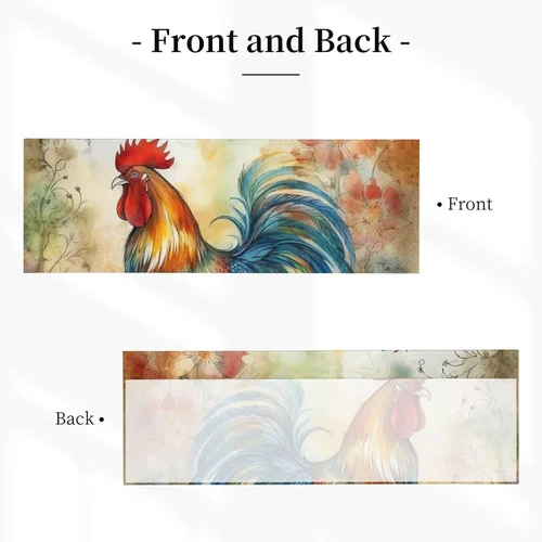 Vista 3 de Valances for Windows Kitchen Valance Curtains 54 x 18 Inch Flowers and Rooster Curtain Valance Rod Pocket Window Valances Blocking Light Short