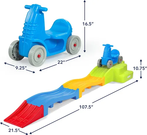 Vista 5 de Simplay3 Montaña rusa expandible de lujo con pistas, pista de carreras de descenso para niños en crecimiento, juguete para niños en interiores
