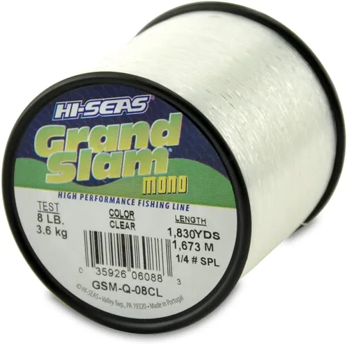 Vista 41 de HI-SEAS Línea de pesca de monofilamento Grand Slam - Fuerte y resistente a la abrasión en transparente, rosa, verde, azul humo, amarillo Amarillo