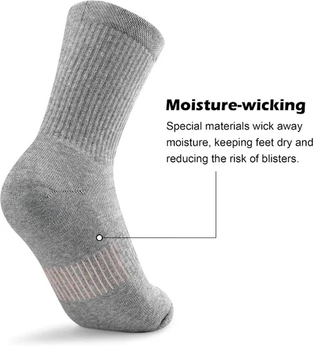 Vista 4 de Gonii Crew Socks Women Hiking Running Athletic Cushioned Compression Socks 5-6 Pairs