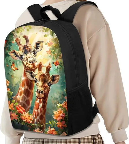 Vista 125 de HUGS IDEA Los animales frescos 3D niños escuela libro bolsa niños impresión mochilas, Baloncesto, Moderno