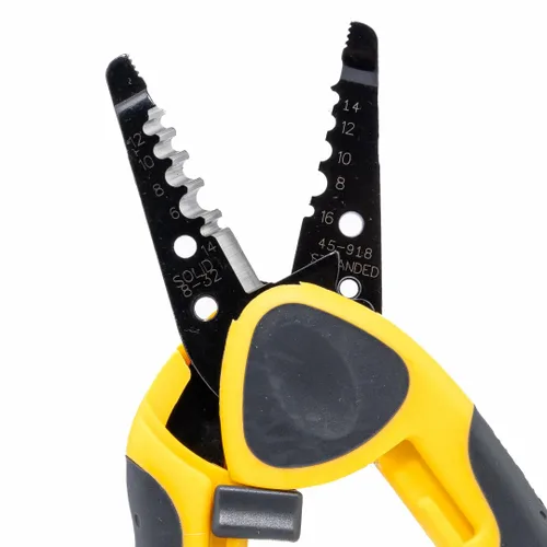 Vista 2 de IDEAL Electrical 45-918 Kinetic Reflex T-Stripper - 6-16 AWG, pelacables con reposamuñecas, nariz de alicates, bloqueo deslizante, agarres