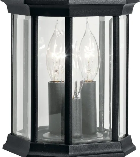 Vista 2 de Kichler Chesapeake - Lámpara de pared para exteriores de 14.75 pulgadas, 3 luces, con cristal biselado transparente, color blanco