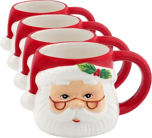 Vista 6 de Taza de muñeco de nieve de 16 oz Papá Noel