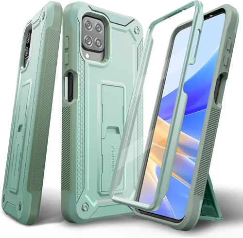 Vista 9 de Funda para teléfono Samsung Galaxy A12 5G [grado milimétrico a prueba de golpes] [1 protector de pantalla separado] con función atril, textura mate