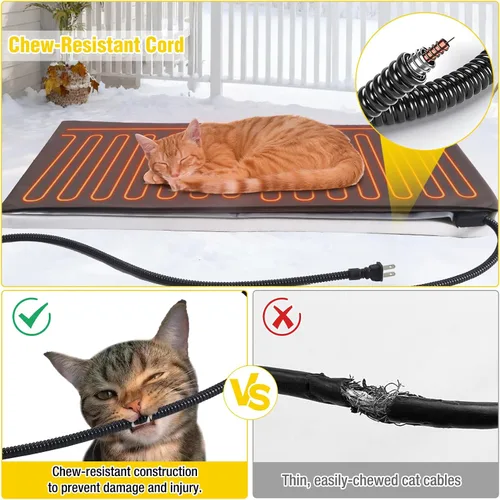 Vista 3 de Casa climatizada para gatos para invierno al aire libre, condominio combinado para gatos con temperatura y tiempo ajustables, refugio aislado