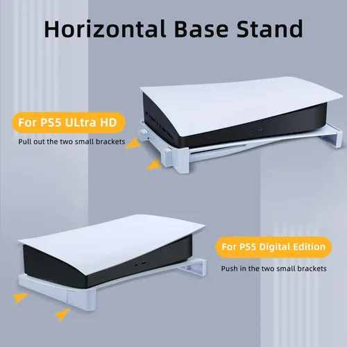 Vista 3 de Mcbazel Soporte horizontal para PS5, accesorios de soporte base compatibles con Playstation 5 Disc y ediciones digitales, grisblanco