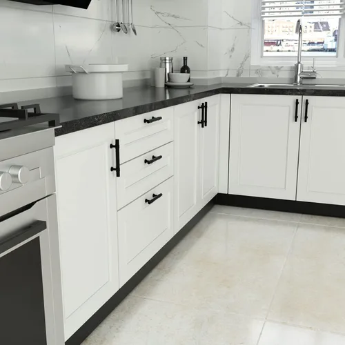 Vista 7 de Rergy Paquete de 5 tiradores de cajón color negro mate, manijas de gabinete de cocina de 3-3/4 pulgadas, accesorios de acero inoxidable y zinc